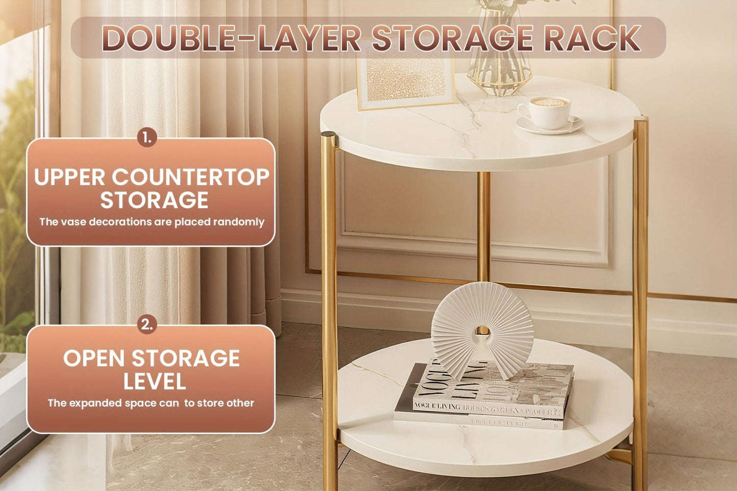 Round Coffee Table, Modern Accent Table for Work, Display, and Everyday Use detail image - detail view 10
