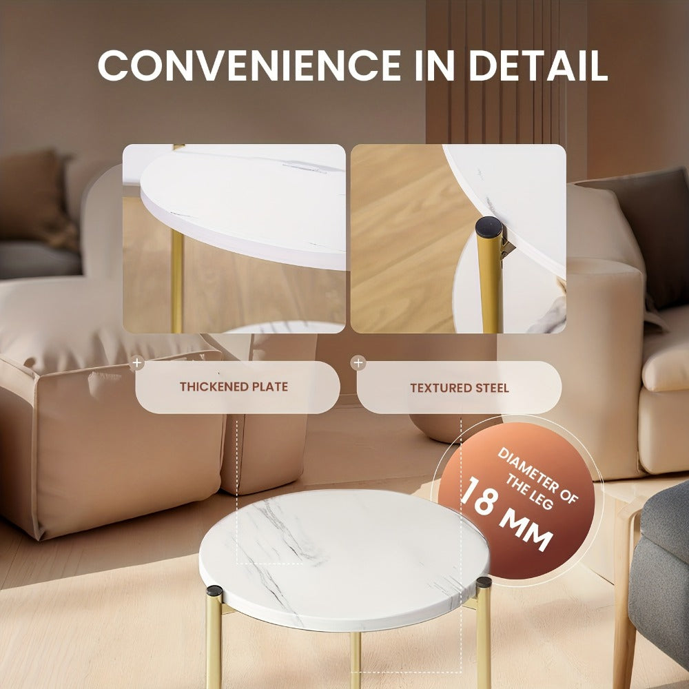 Round Coffee Table, Modern Accent Table for Work, Display, and Everyday Use detail image - detail view 5