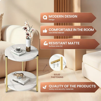 Round Coffee Table, Modern Accent Table for Work, Display, and Everyday Use detail image - detail view 7
