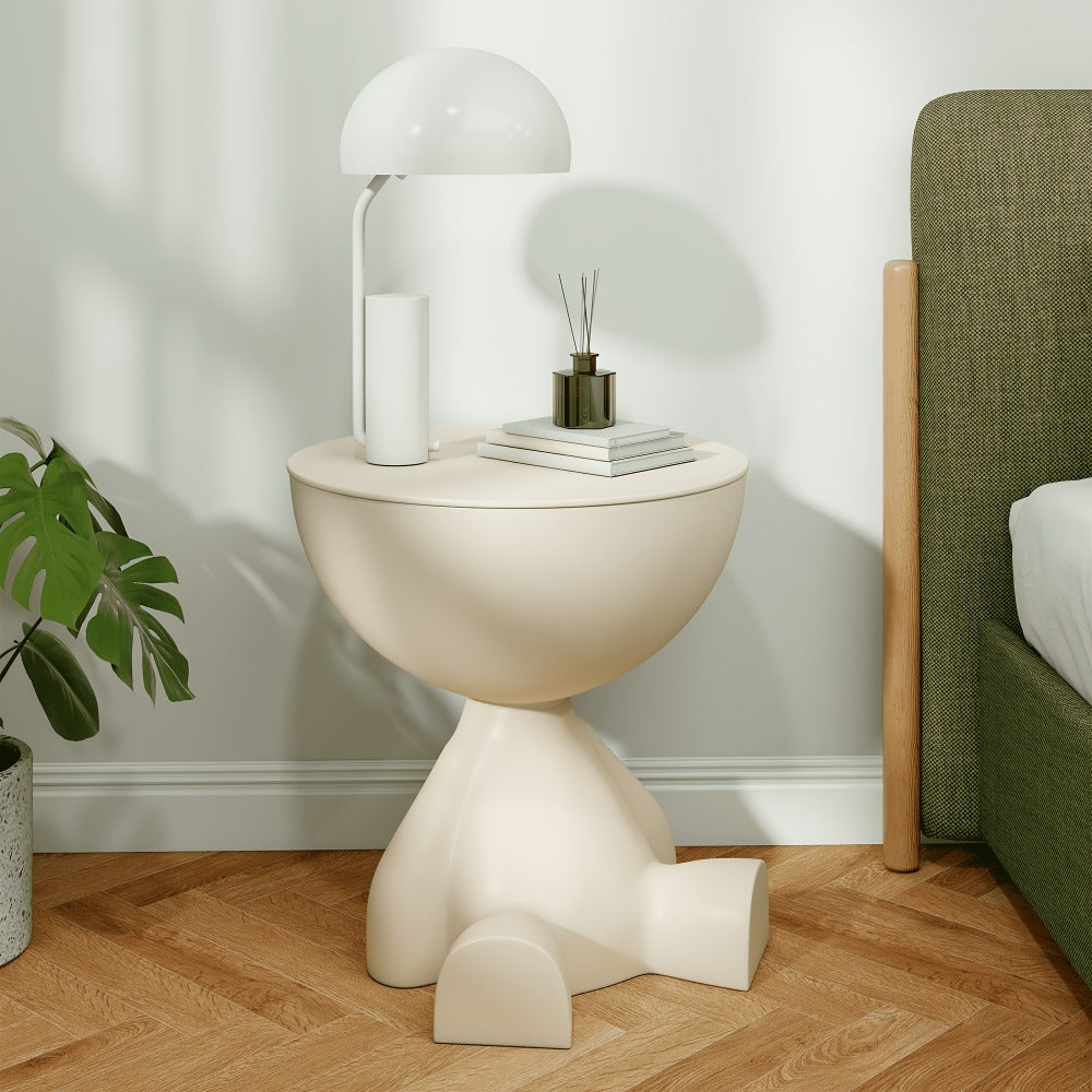 Round End Table with Hidden Storage, Small Sofa Side Table for Living Room detail image - detail view 10