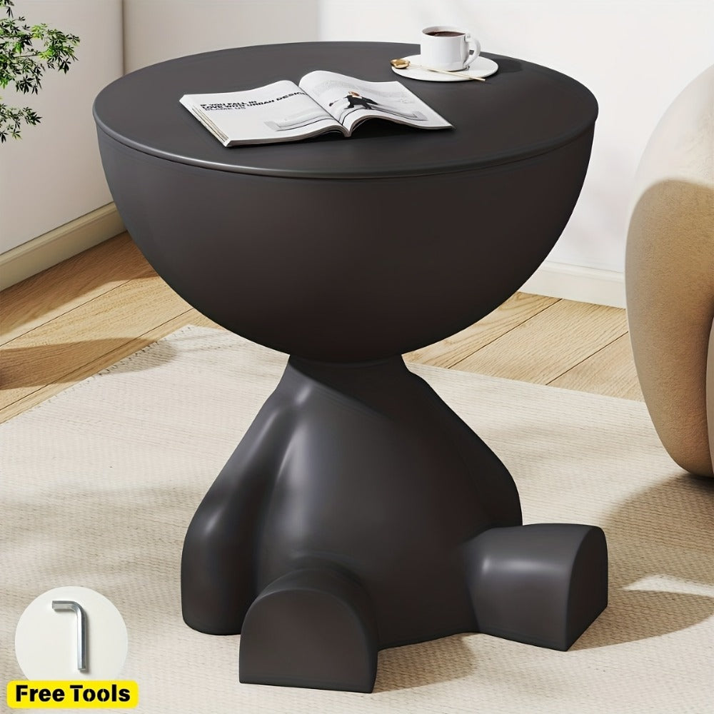 Round End Table with Hidden Storage, Small Sofa Side Table for Living Room detail image - detail view 11