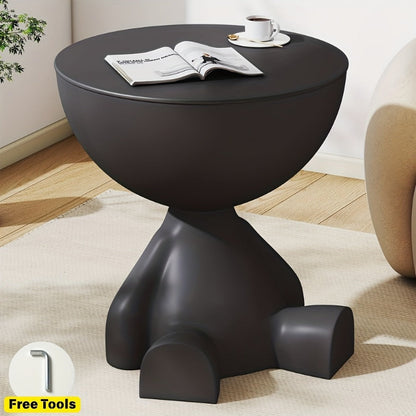 Round End Table with Hidden Storage, Small Sofa Side Table for Living Room detail image - detail view 11