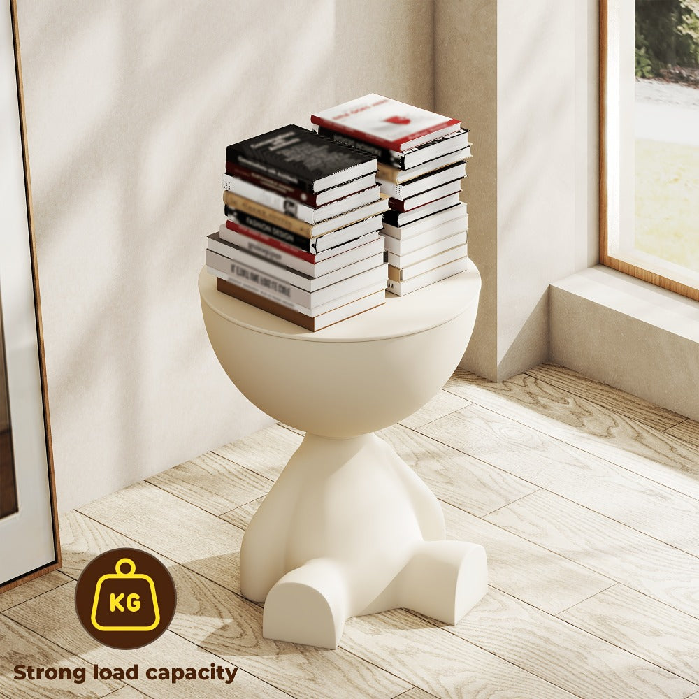 Round End Table with Hidden Storage, Small Sofa Side Table for Living Room detail image - detail view 12