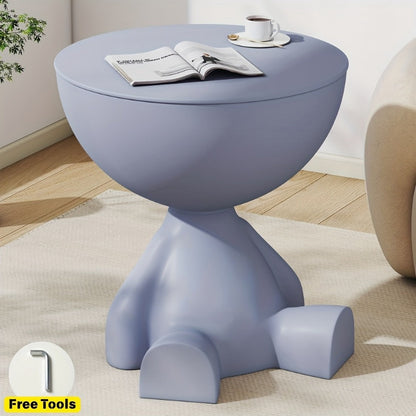 Round End Table with Hidden Storage, Small Sofa Side Table for Living Room detail image - detail view 13