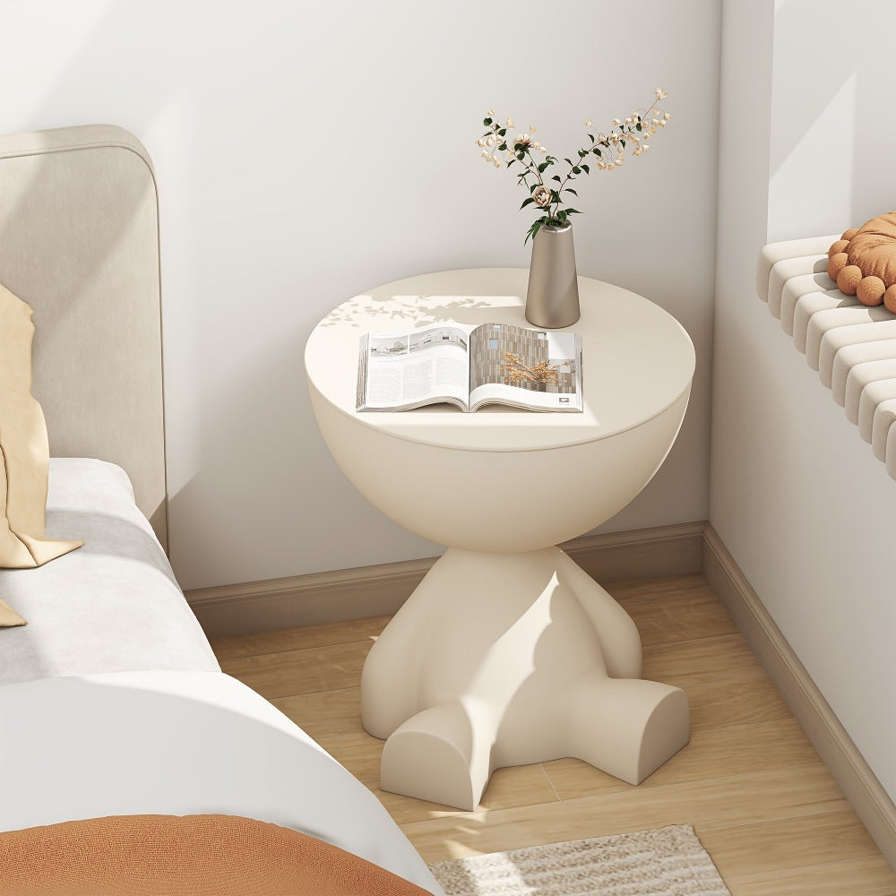 Round End Table with Hidden Storage, Small Sofa Side Table for Living Room detail image - detail view 16