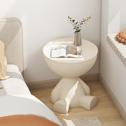 Round End Table with Hidden Storage, Small Sofa Side Table for Living Room detail image - detail view 16