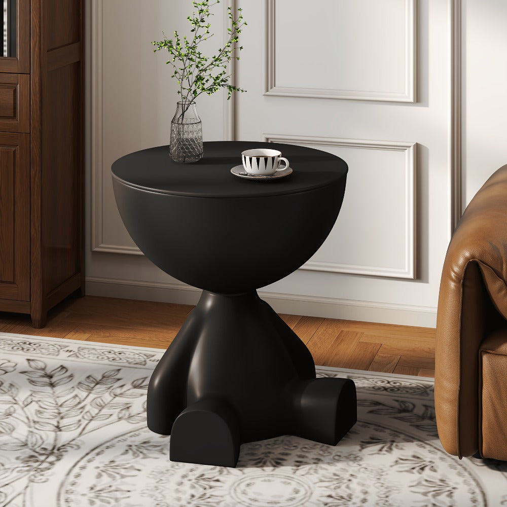Round End Table with Hidden Storage, Small Sofa Side Table for Living Room detail image - detail view 18