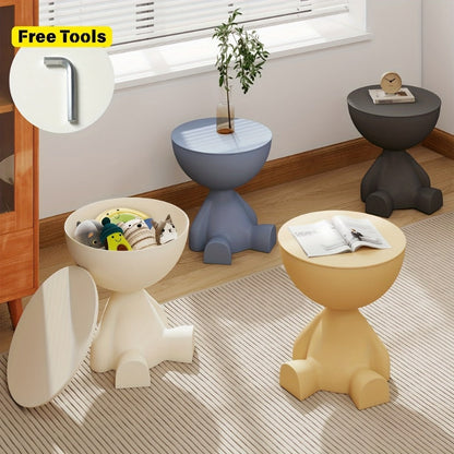 Round End Table with Hidden Storage, Small Sofa Side Table for Living Room detail image - detail view 20