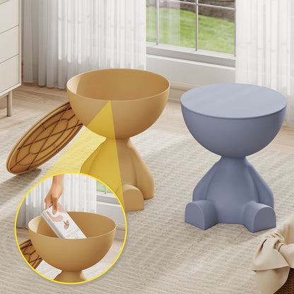 Round End Table with Hidden Storage, Small Sofa Side Table for Living Room detail image - detail view 21
