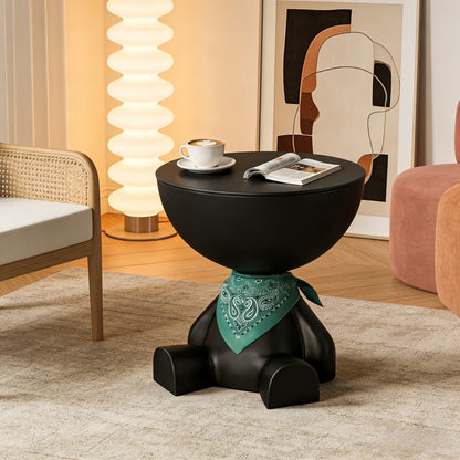 Round End Table with Hidden Storage, Small Sofa Side Table for Living Room detail image - detail view 5