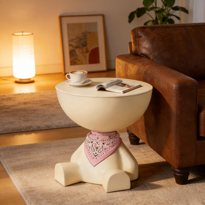 Round End Table with Hidden Storage, Small Sofa Side Table for Living Room detail image - detail view 7
