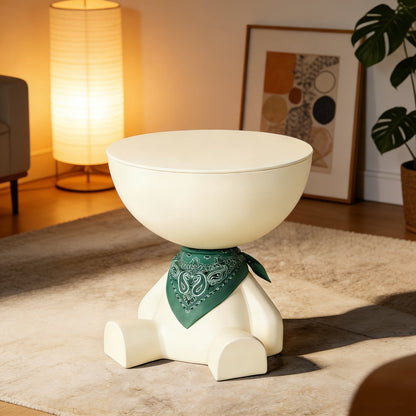 Round End Table with Hidden Storage, Small Sofa Side Table for Living Room detail image - detail view 9