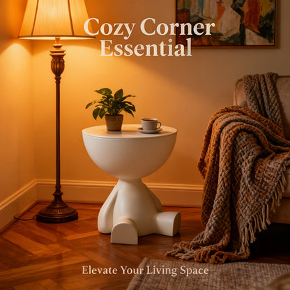 End Table, Round with Hidden Storage - Cute Novelty Side Table & Nightstand for Small shown in the main product view