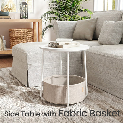 Round Fabric Side Table, Bedside End Table for Work, Display, and Everyday Use detail image - detail view 8