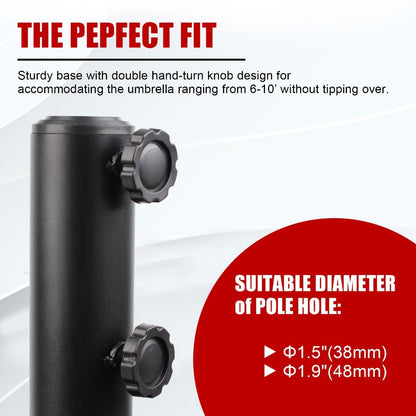 Round Heavy-Duty Umbrella Base for Outdoor Shade and Protection in Patio detail image - detail view 10