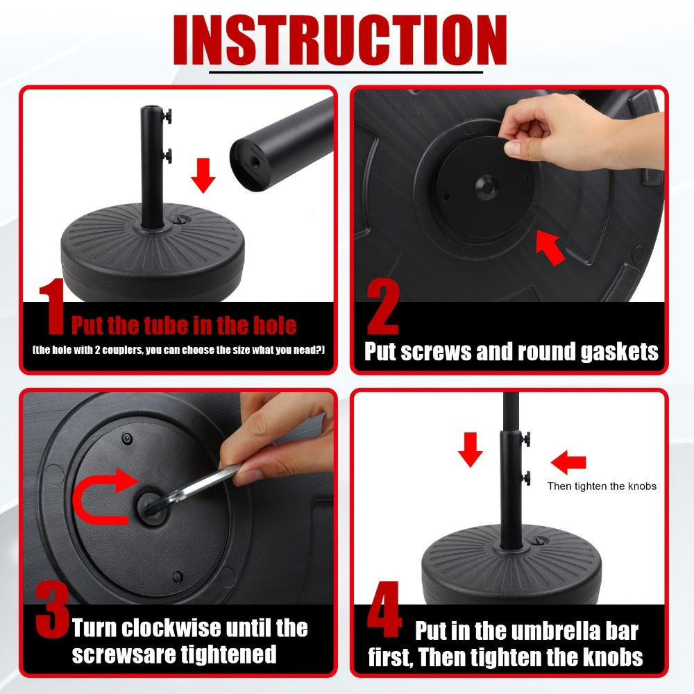 Round Heavy-Duty Umbrella Base for Outdoor Shade and Protection in Patio detail image - detail view 7