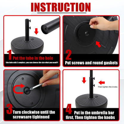 Round Heavy-Duty Umbrella Base for Outdoor Shade and Protection in Patio detail image - detail view 7