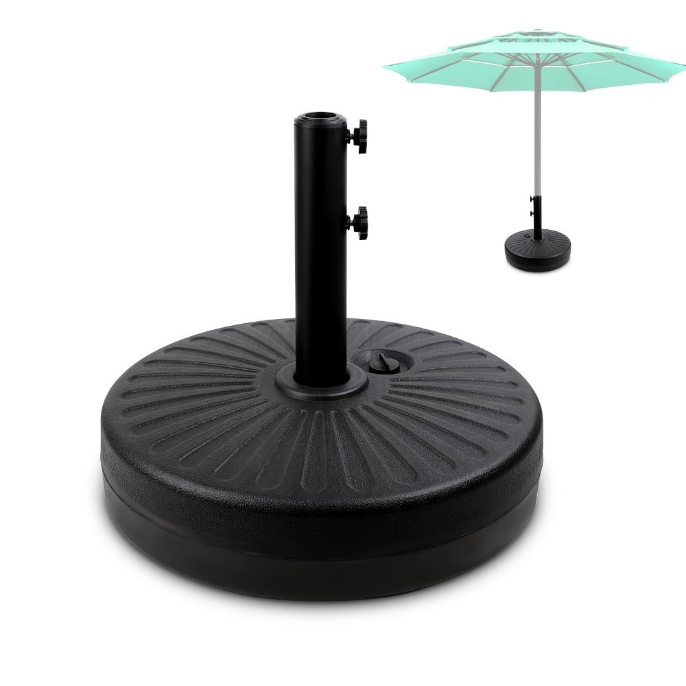 Umbrella Base, Heavy Duty Patio Round Plastic Stand 50lb Capacity 3 Liner Rings Adjustable shown in the main product view