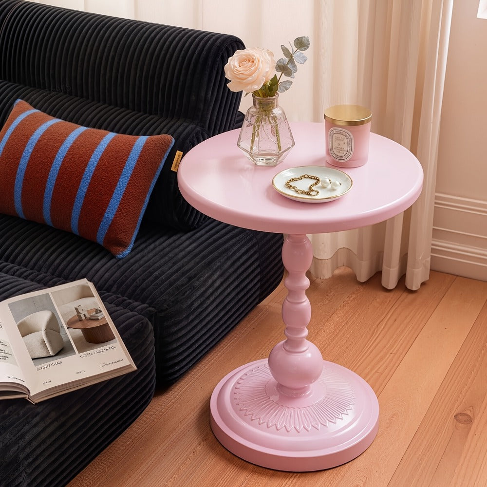 Round Metal Outdoor Side Table, Patio End Table for Outdoor Serving and Relaxation detail image - detail view 17