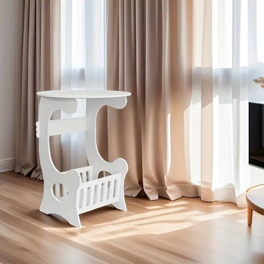 Round Nightstand with Side Table for Practical Everyday Home Use in Bedroom detail image