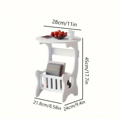 Round Nightstand with Side Table for Practical Everyday Home Use in Bedroom detail image - detail view 4