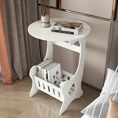 Round Nightstand with Side Table for Practical Everyday Home Use in Bedroom detail image - detail view 7