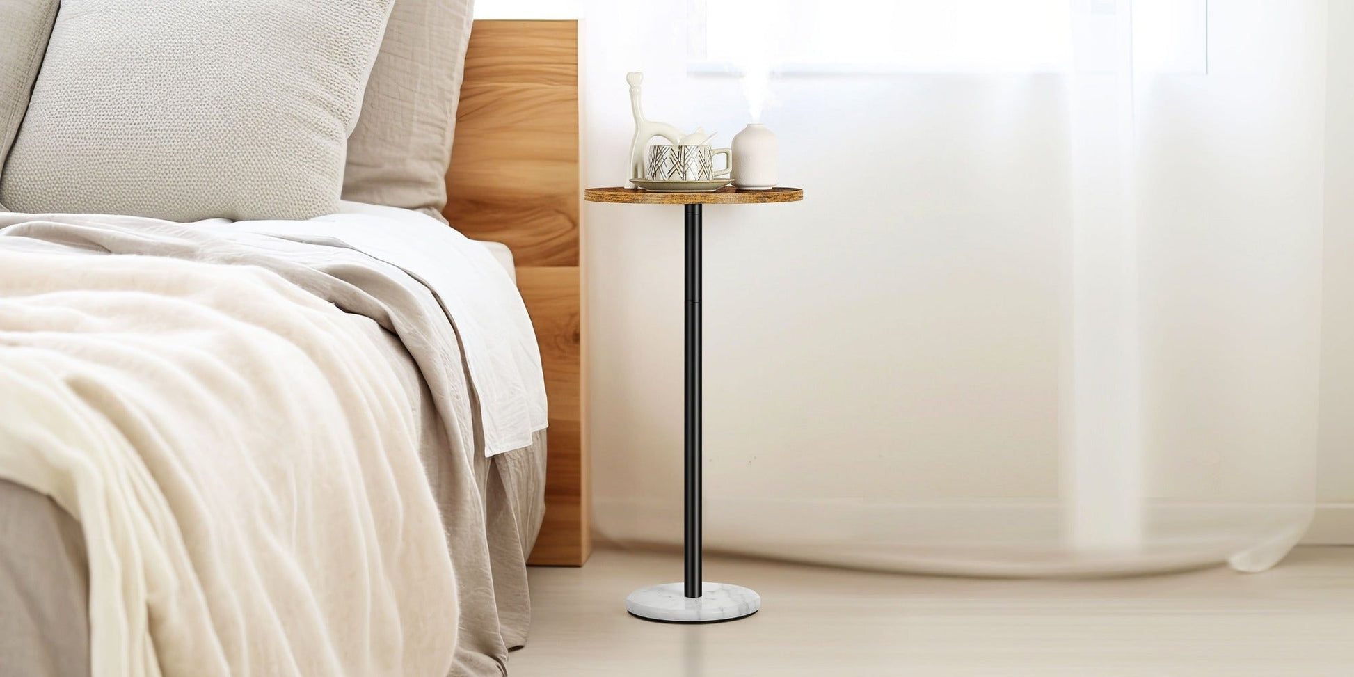 Round Outdoor Side Table with Multiple Color Options, Patio End Table detail image - detail view 20