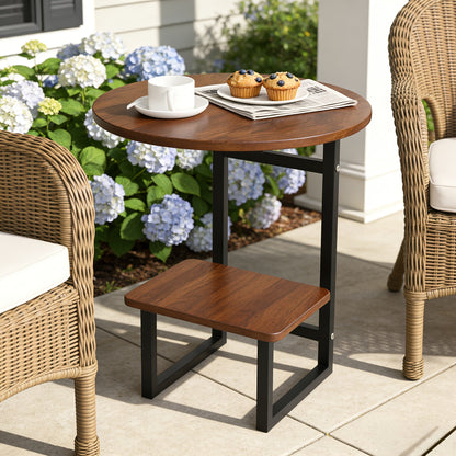 Outdoor Side Table shown in the Brown option