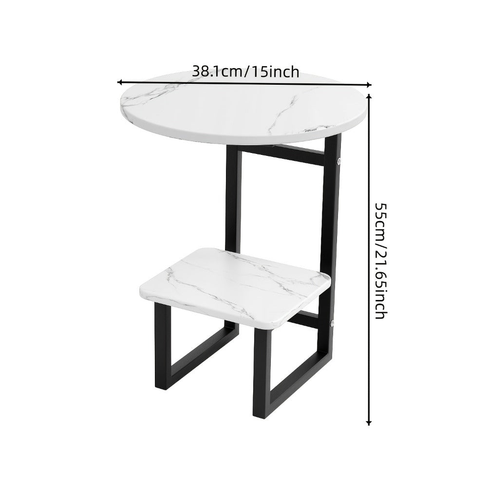 Round Outdoor Side Table with Weather-Resistant Finish and Multiple Color Options detail image