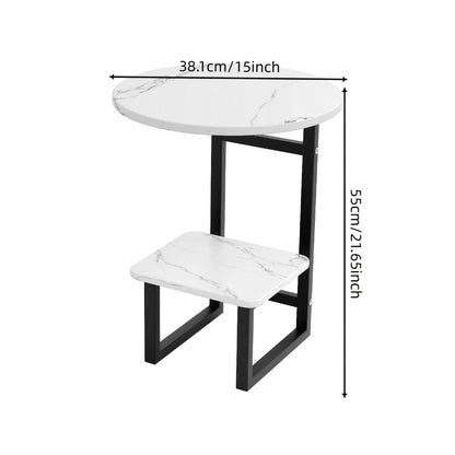 Round Outdoor Side Table with Weather-Resistant Finish and Multiple Color Options detail image