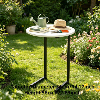 Outdoor Side Table shown in the Single Layer Elegant White option