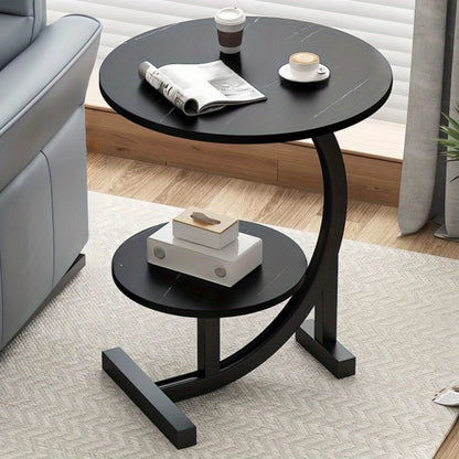 Round Side Table with Solid Wood Construction, Small Accent Table for Living Room detail image