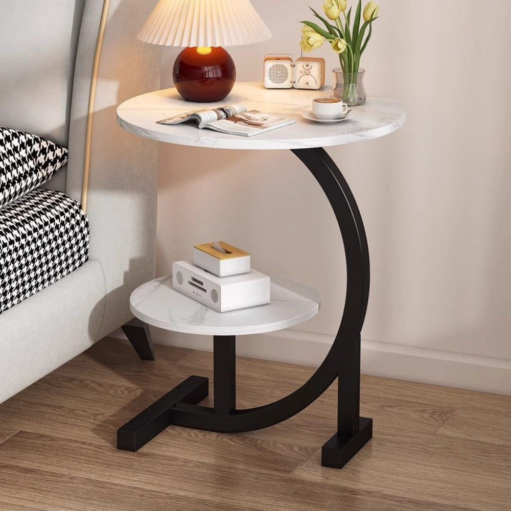 Round Side Table with Solid Wood Construction, Small Accent Table for Living Room detail image - detail view 8