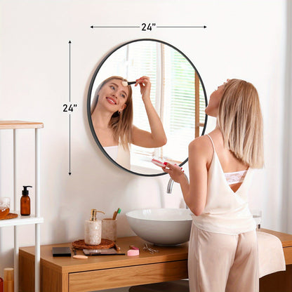 Wall Mirror shown in the Black, 24in option