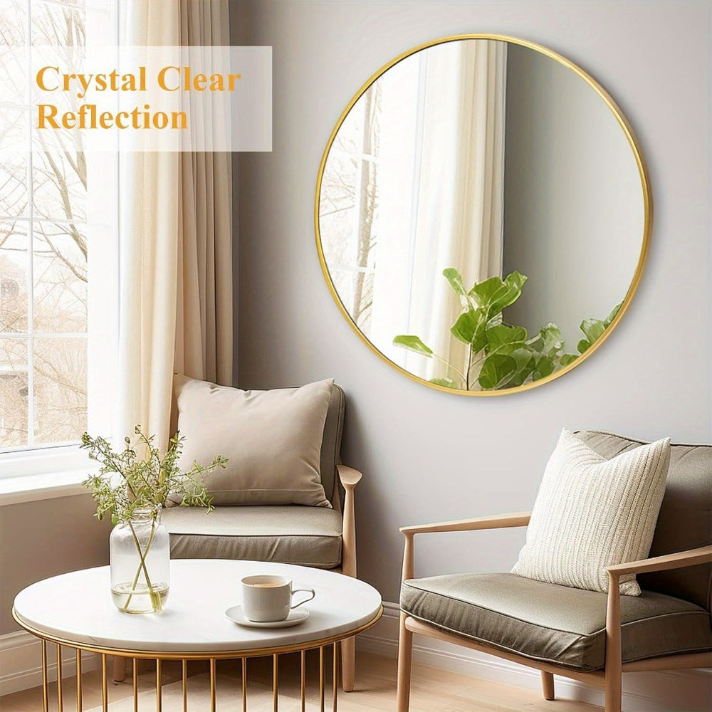 Round Wall Mirror, Entryway Accent Mirror for Dressing and Daily Routines detail image - detail view 8