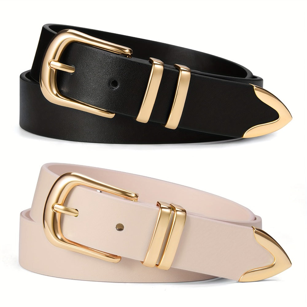 Women's Belt - 2-Pack 's Set Multi-Color Combination Versatile Waist for Dresses Pants - product detail view 5