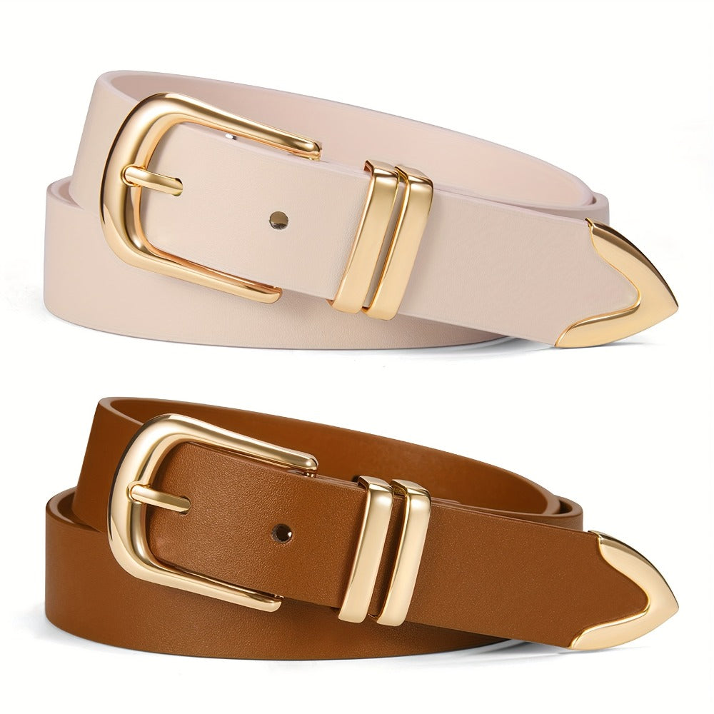 Women's Belt - 2-Pack 's Set Multi-Color Combination Versatile Waist for Dresses Pants - product detail view 17