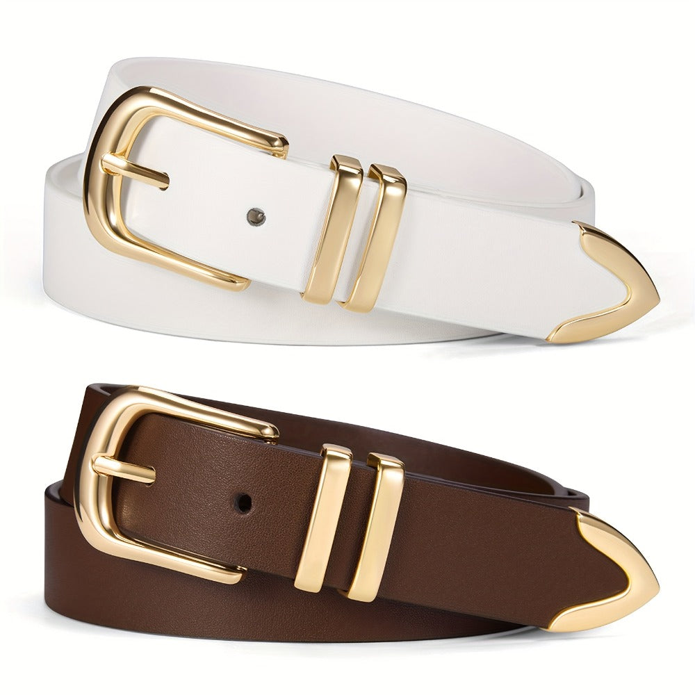 Women's Belt - 2-Pack 's Set Multi-Color Combination Versatile Waist for Dresses Pants - product detail view 22