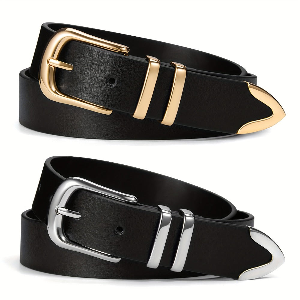Women's Belt - 2-Pack 's Set Multi-Color Combination Versatile Waist for Dresses Pants - product detail view 23