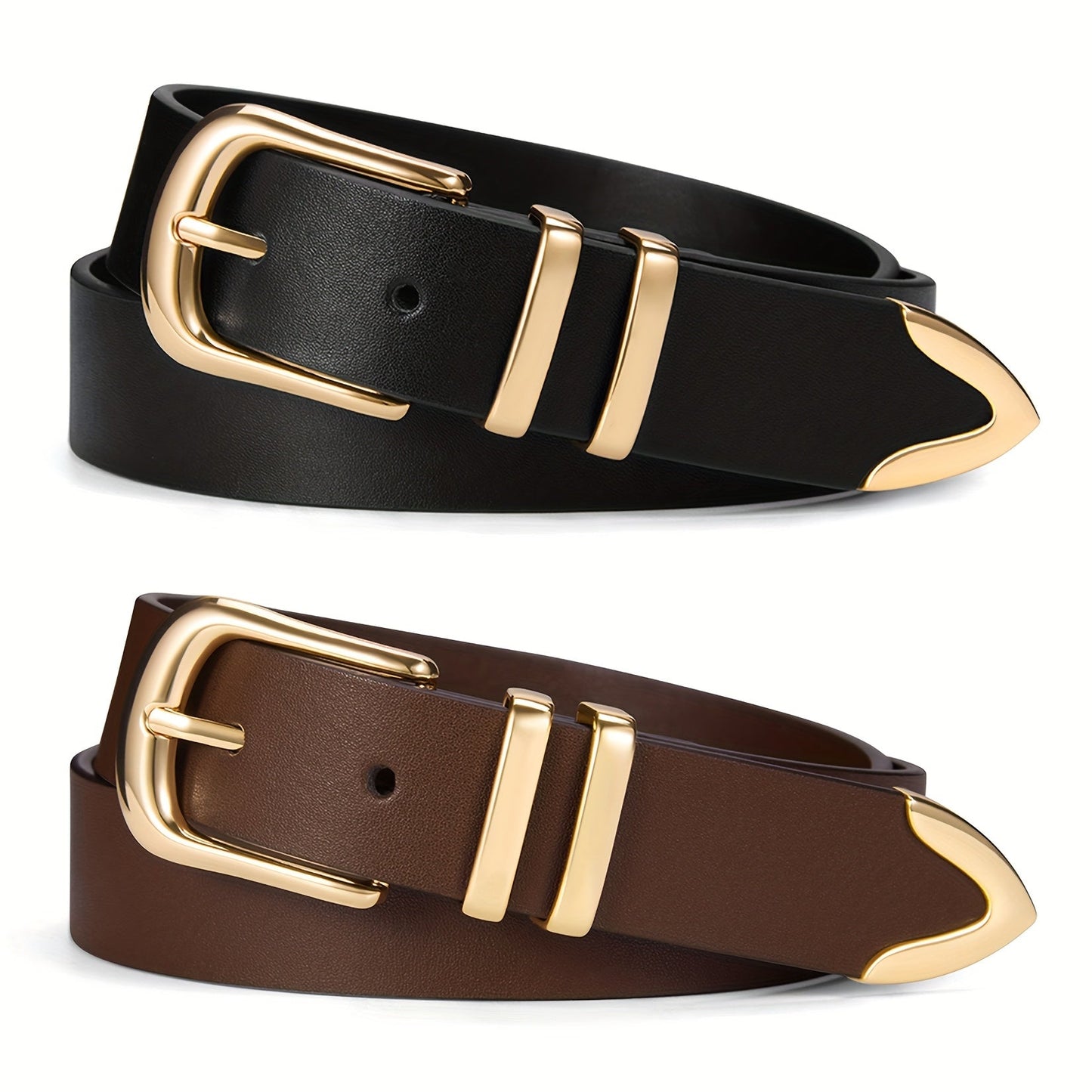 Women's Belt - 2-Pack 's Set Multi-Color Combination Versatile Waist for Dresses Pants - product detail view 24