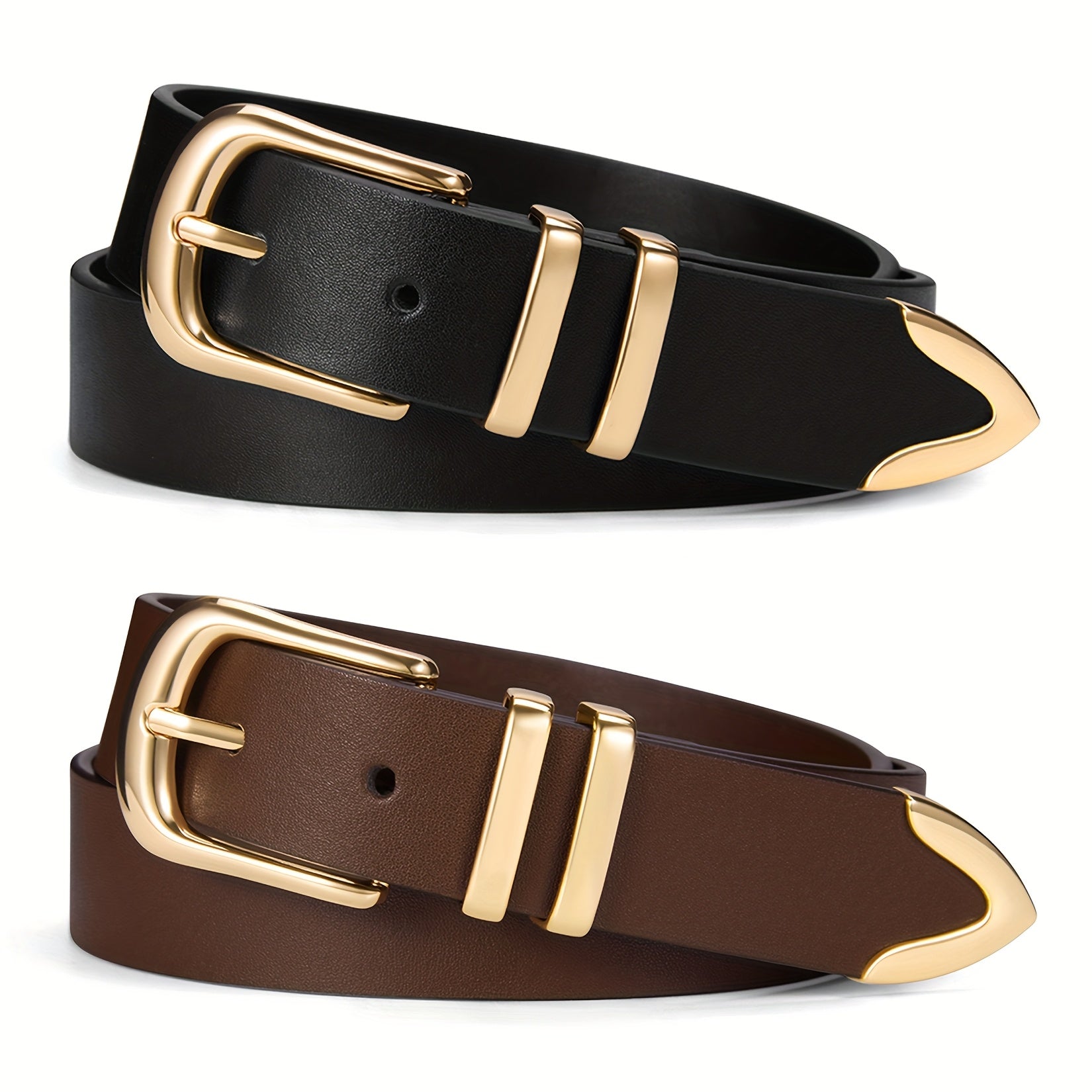 Women's Belt - 2-Pack 's Set Multi-Color Combination Versatile Waist for Dresses Pants - product detail view 24