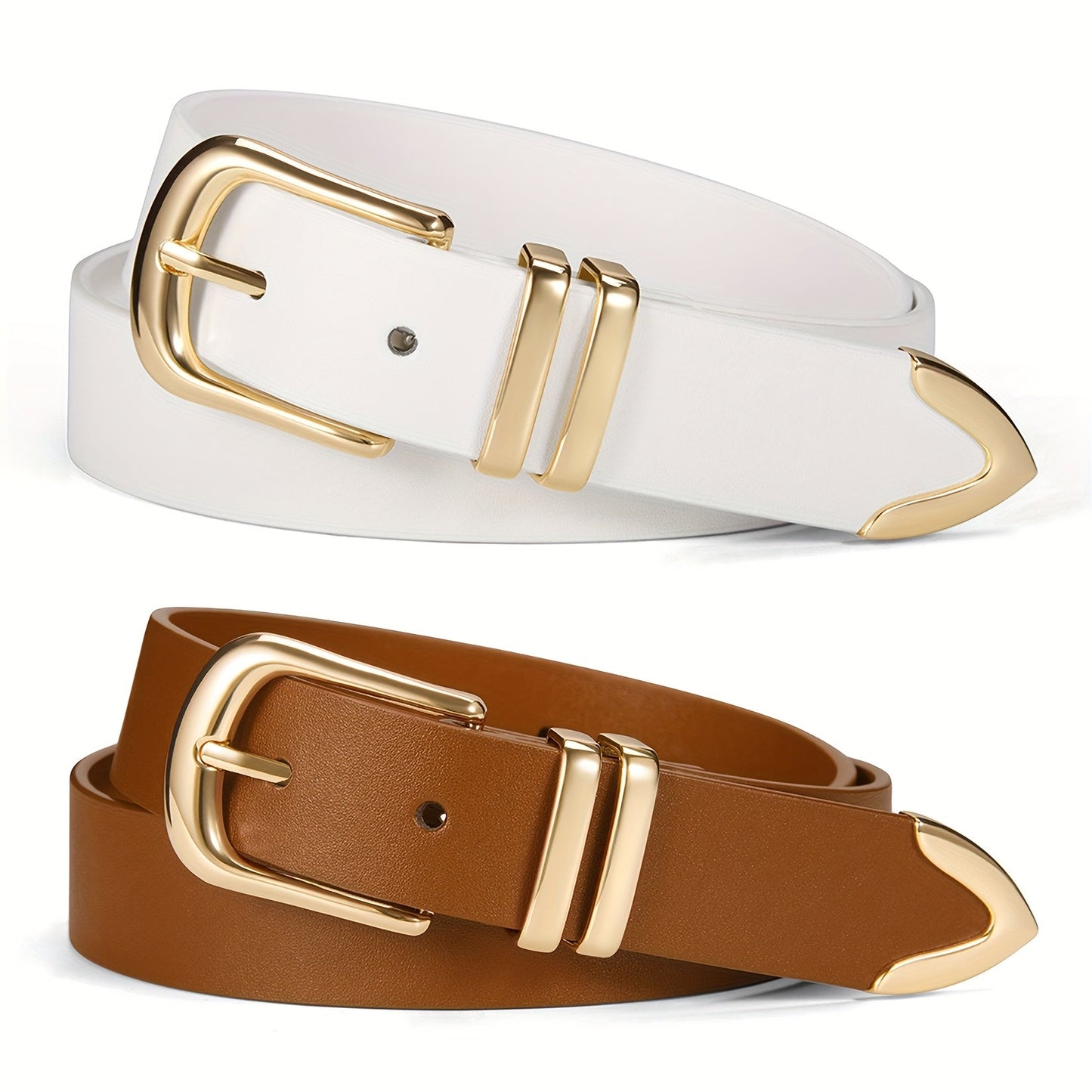 Women's Belt - 2-Pack 's Set Multi-Color Combination Versatile Waist for Dresses Pants - product detail view 33
