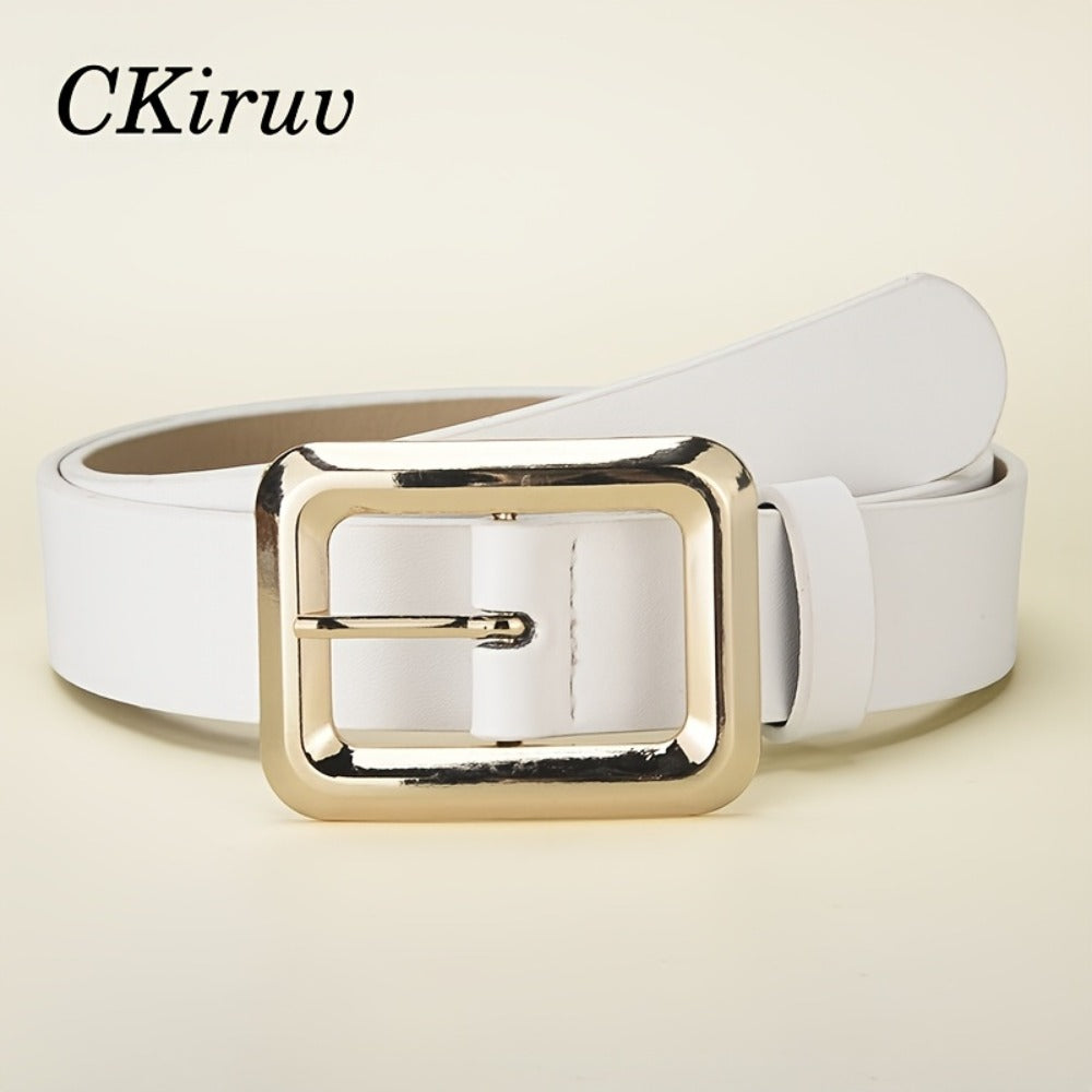 Women's Belt - 3-Pack 's Square Alloy Buckle Handmade Lightweight Luxury Versatile Waist - product detail view 7