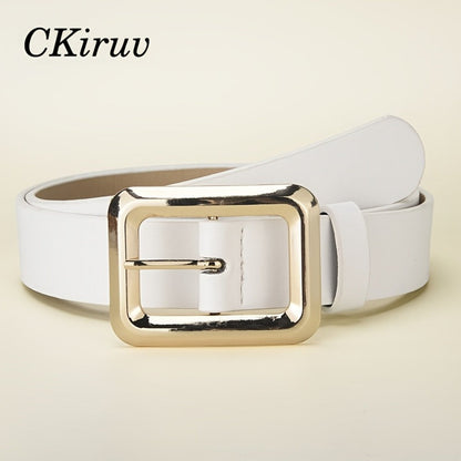 Women's Belt - 3-Pack 's Square Alloy Buckle Handmade Lightweight Luxury Versatile Waist - product detail view 7