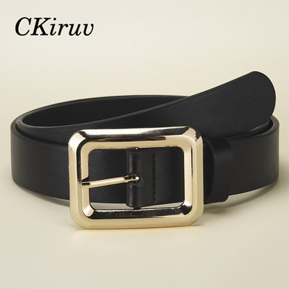 Women's Belt - 3-Pack 's Square Alloy Buckle Handmade Lightweight Luxury Versatile Waist - product detail view 8