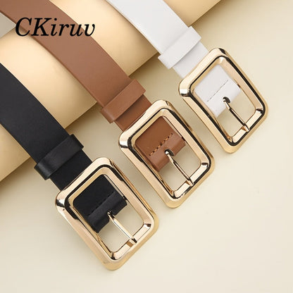 Women's Belt - 3-Pack 's Square Alloy Buckle Handmade Lightweight Luxury Versatile Waist - product detail view 10