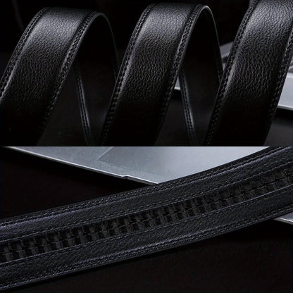 Men's Belt - Automatic Buckle Unisex Metal Clasp No Hole Adjustable Slide Ratchet Waist - product detail view 7