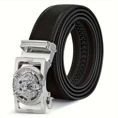 Men's Belt - Automatic Buckle Unisex Metal Clasp No Hole Adjustable Slide Ratchet Waist - product detail view 13