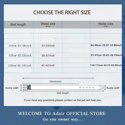 Men's Belt - Automatic Buckle Unisex Metal Clasp No Hole Adjustable Slide Ratchet Waist - product detail view 14