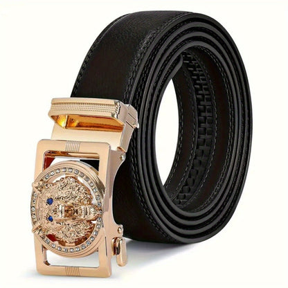 Men's Belt - Automatic Buckle Unisex Metal Clasp No Hole Adjustable Slide Ratchet Waist - product detail view 19